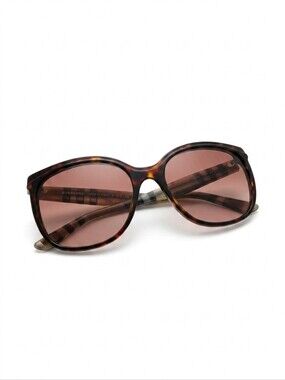Burberry B 4270 Tortoise Sunglasses Nova Check Plaid Italy READ FLAW NO CASE
